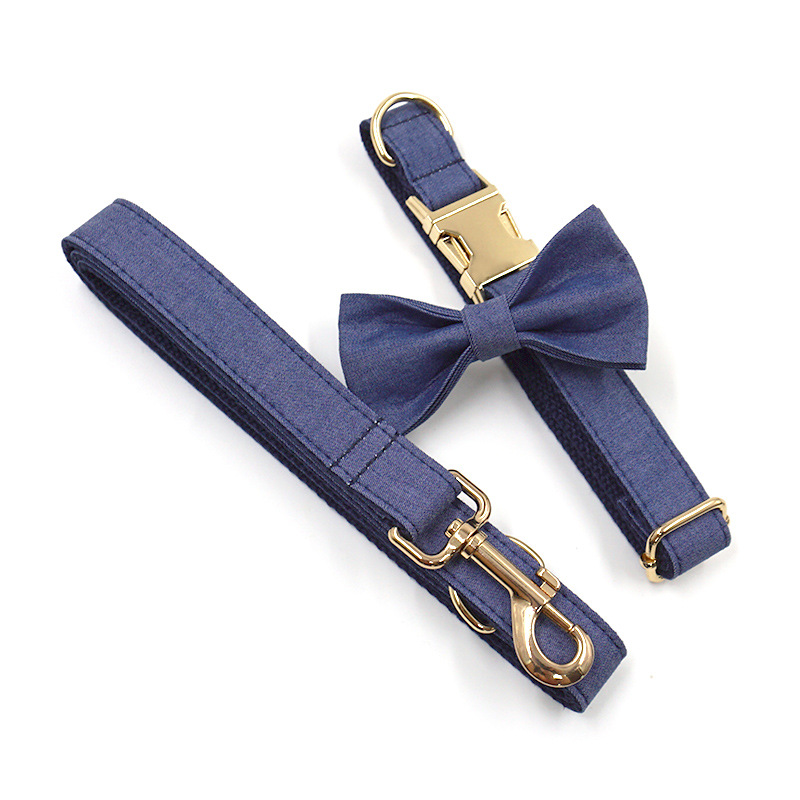 Denim Pet Collar and Leash