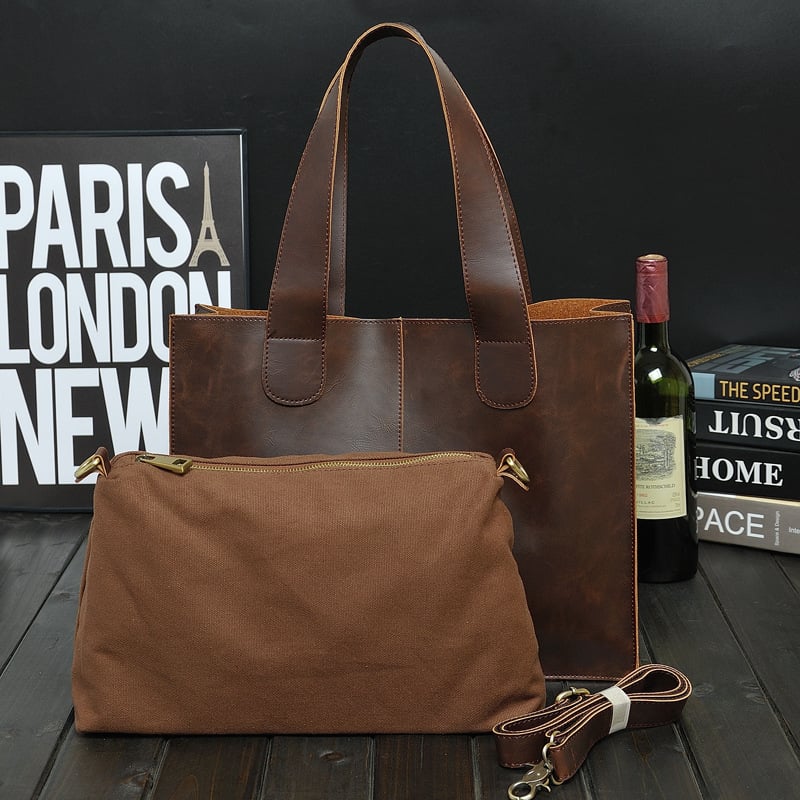 Men's Retro Portable Business Casual Briefcase - Inside