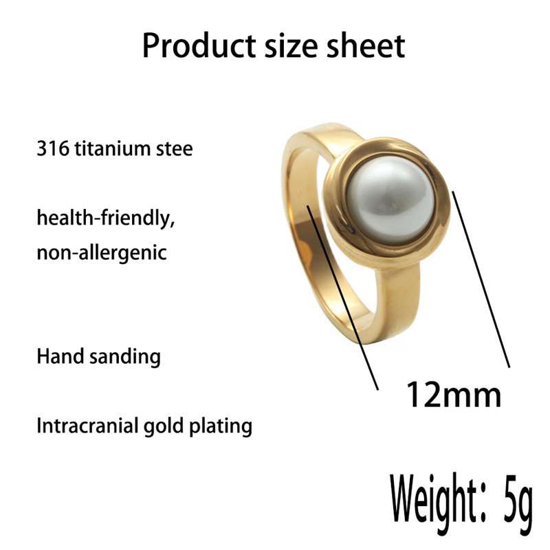 Fashion Titanium Steel Natural Stone Ring