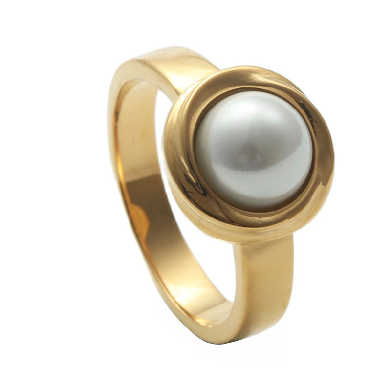 Fashion Titanium Steel Natural Stone Ring