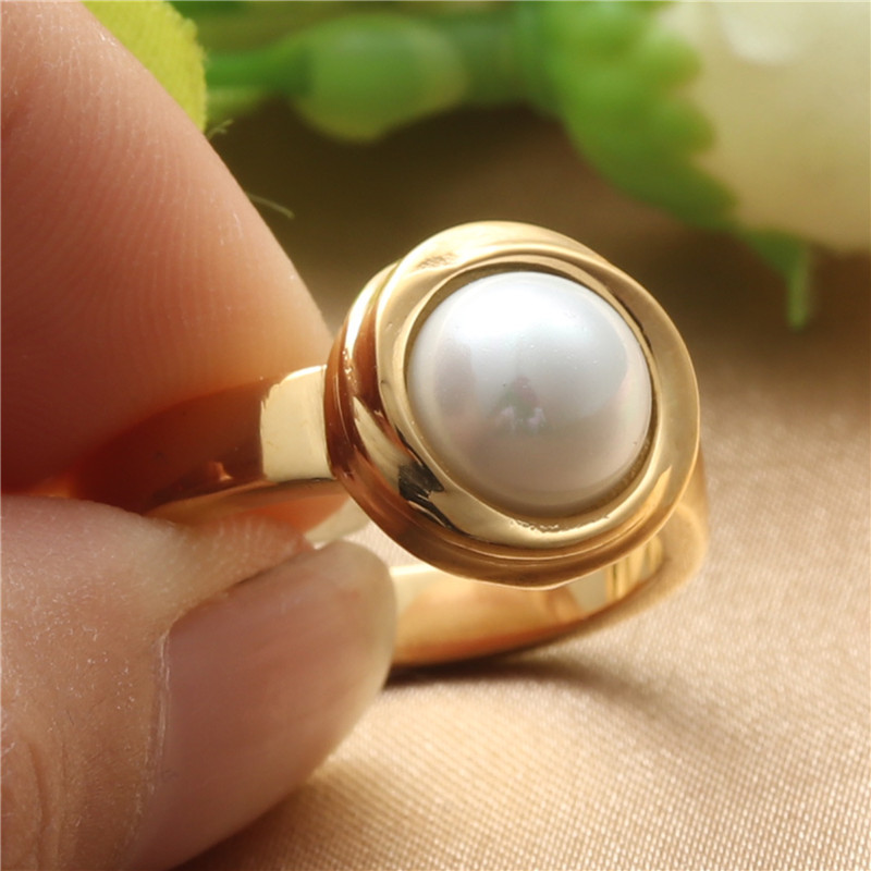 Fashion Titanium Steel Natural Stone Ring