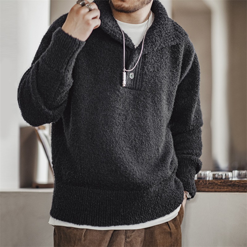 Lapel Thermal Head Cover Thick Sweater Image 3