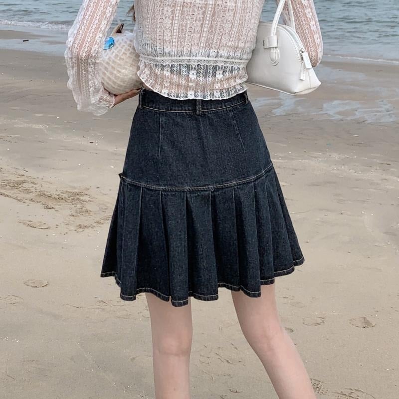 Women's Summer Denim Bow Skirt - Image 3