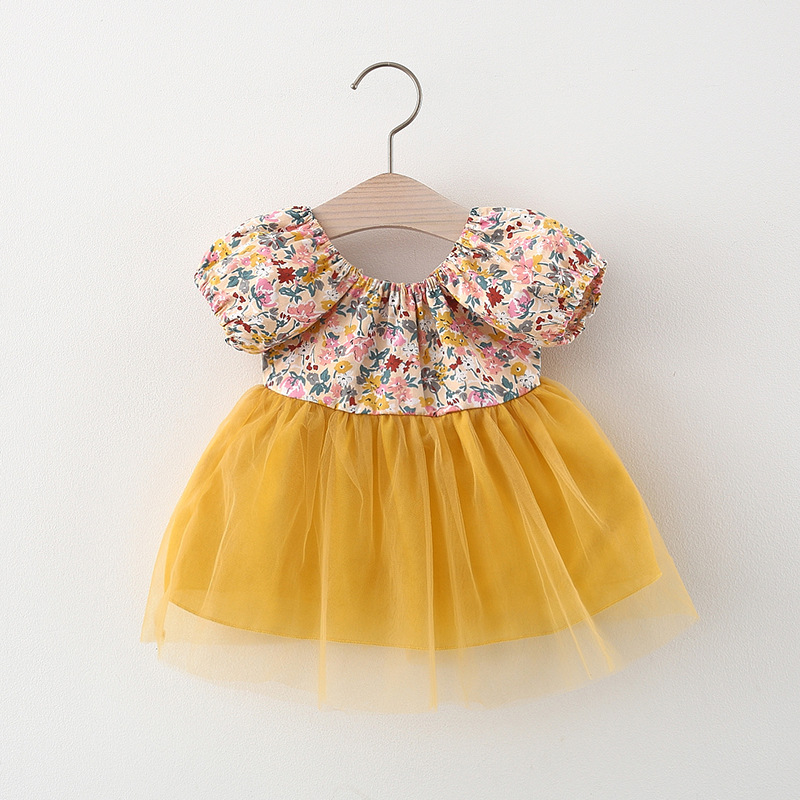 Infant Floral Dress with Pleats