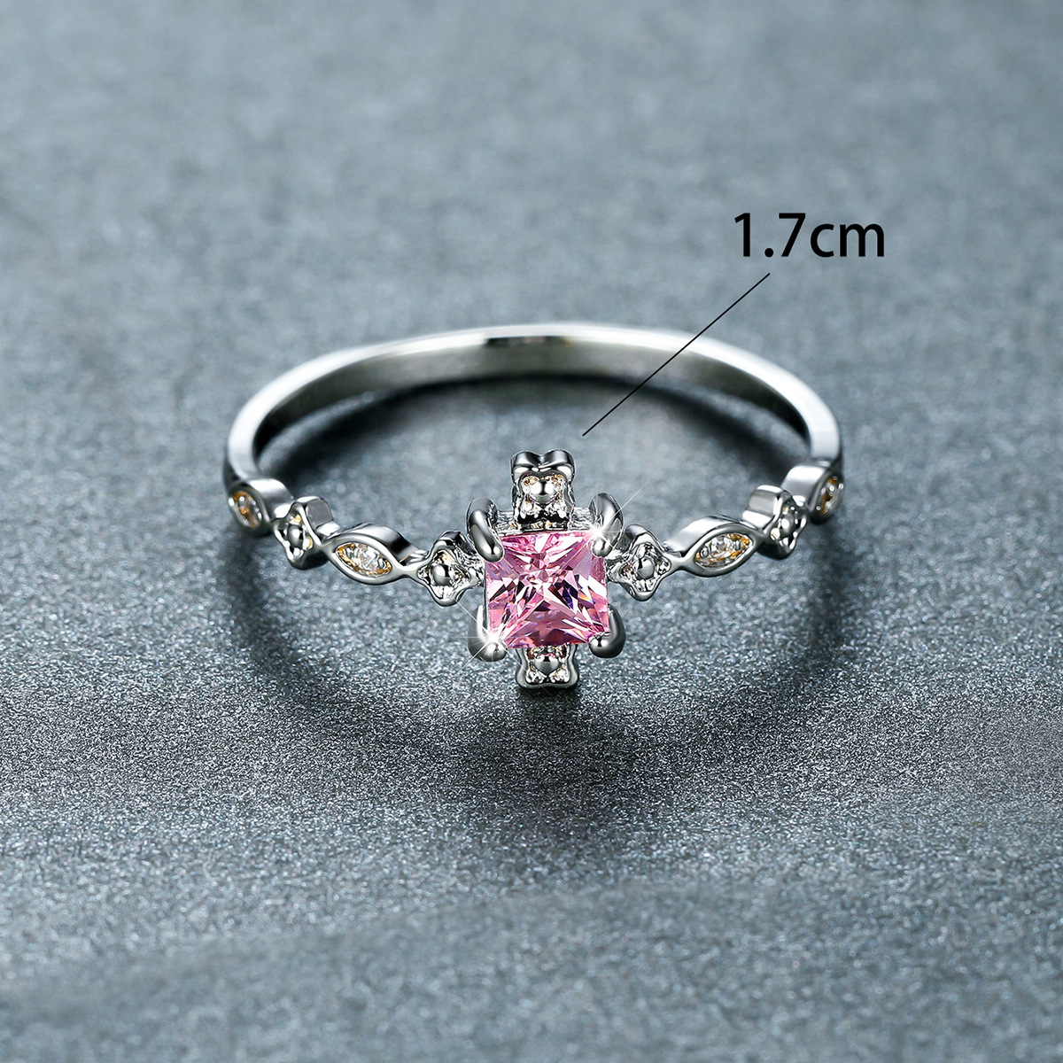European and American Fashion Diamond Inlaid Blue Ring 1
