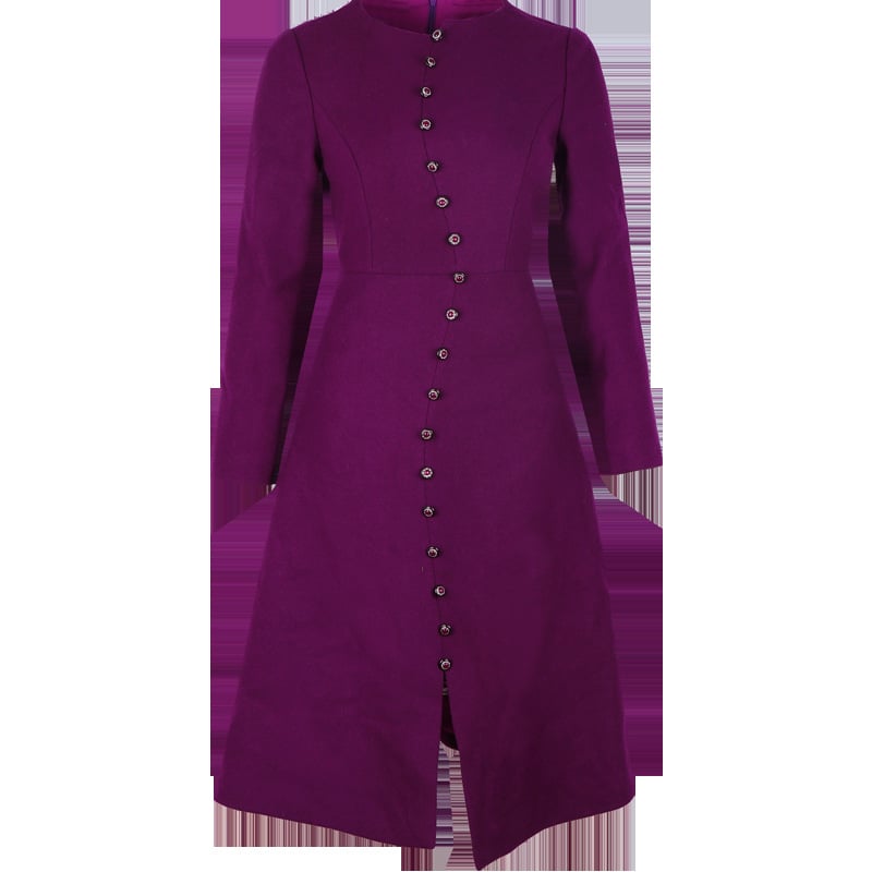 Purple Woolen Dress Detail