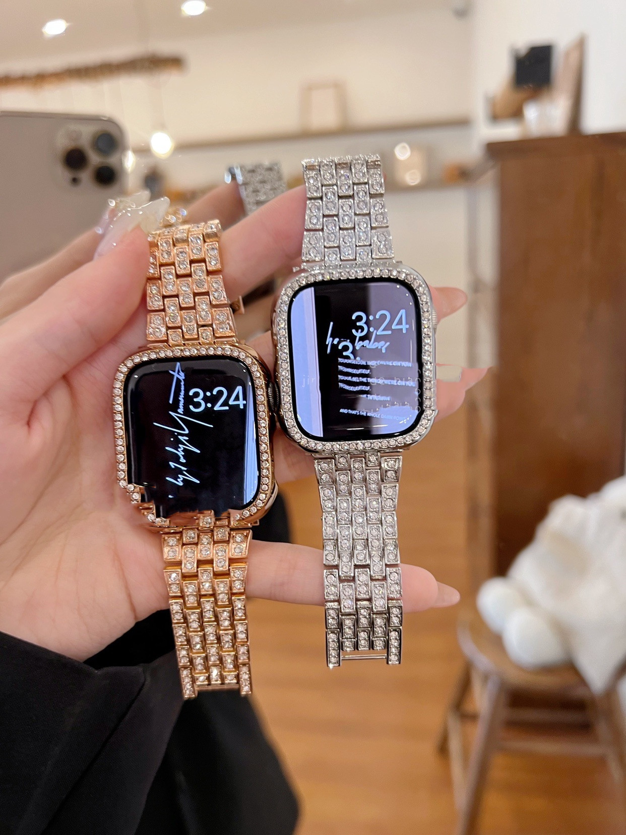 Neutral Diamond Set Metal Strap Image 6