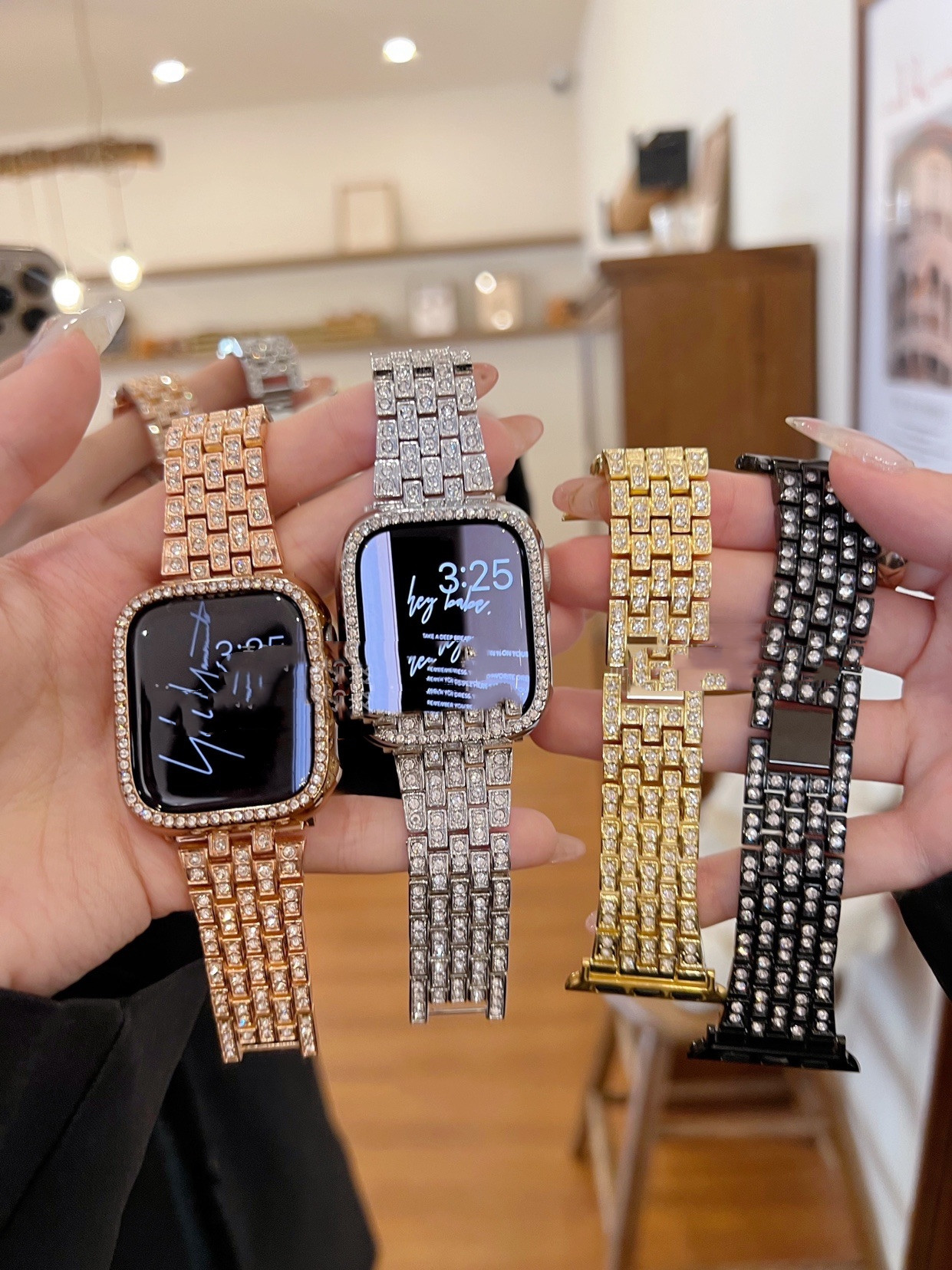 Neutral Diamond Set Metal Strap Image 4