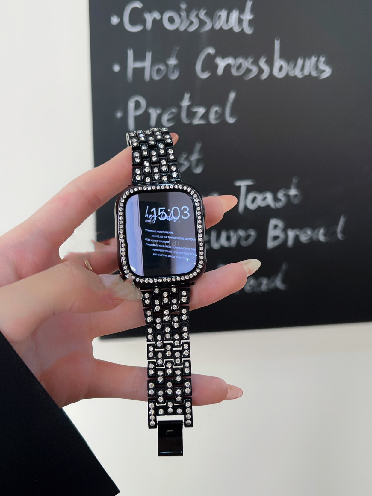 Neutral Diamond Set Metal Strap Image 1