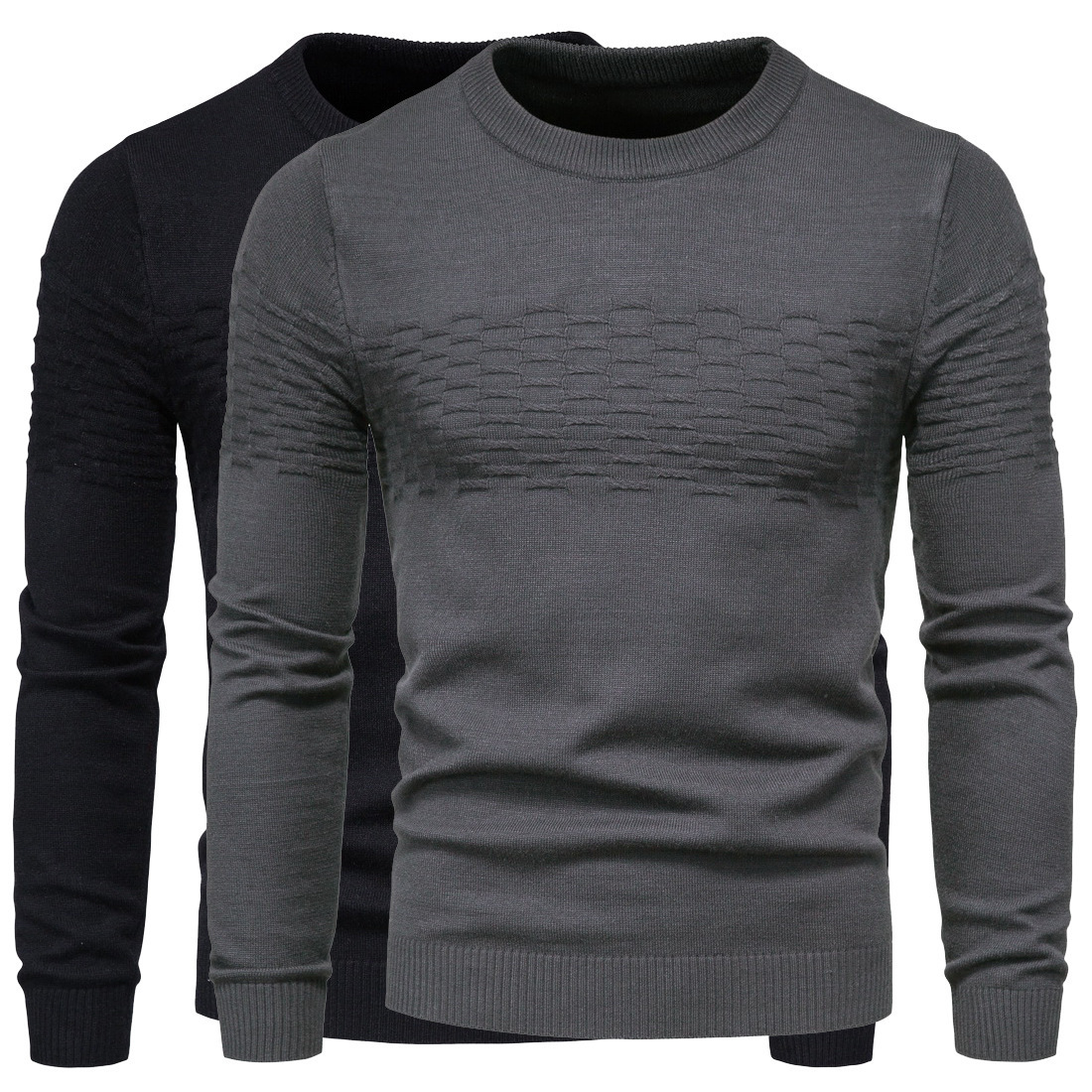 Men's Casual Slim Pullover Shirt - Black