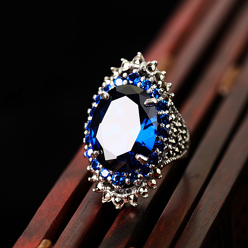 Vintage Thai Silver Gemstone Ring 4