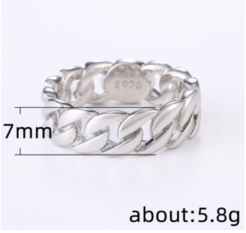 Copper Plated Two-color Chain Ring Image 1