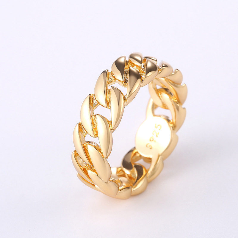 Copper Plated Two-color Chain Ring Image 6