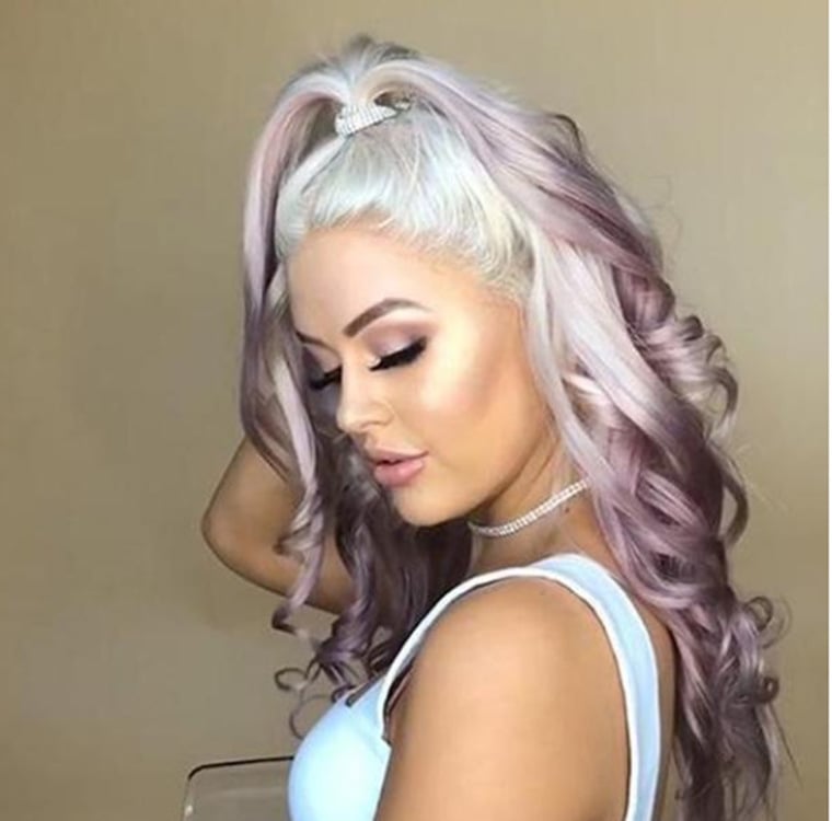 Ladies Dyed Lavender Big Wavy Wig