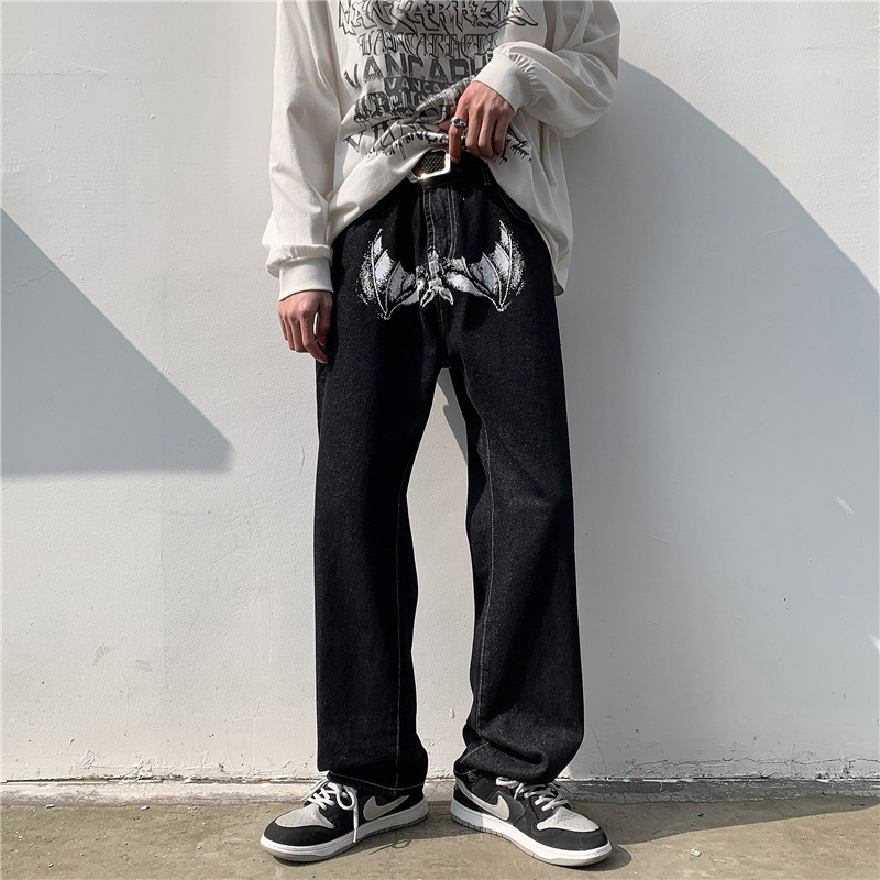 Vintage Hip-hop Printed Loose Straight Jeans 4