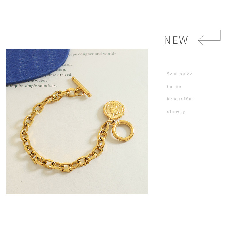 Female Titanium Steel Gold Plated Bracelet Image 4