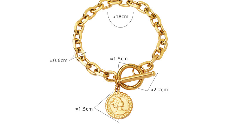 Female Titanium Steel Gold Plated Bracelet Image 1