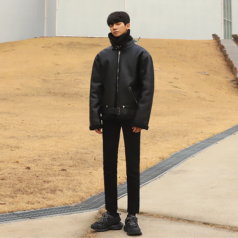 Men's Fleece Loose Lamb Fur Jacket - Image 6