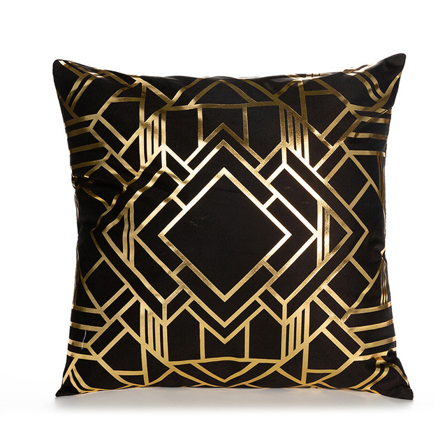 Elegant White and Gold Decorative Pillow Cover 7