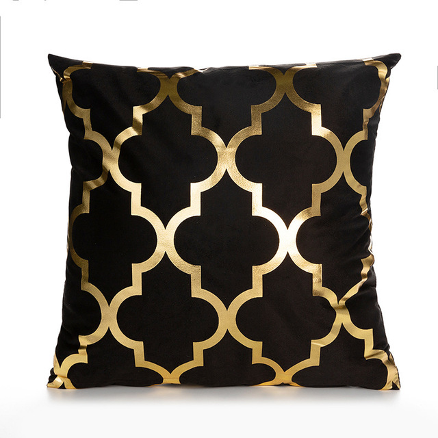 Elegant White and Gold Decorative Pillow Cover 10