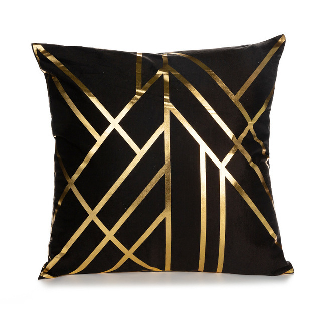 Elegant White and Gold Decorative Pillow Cover 9