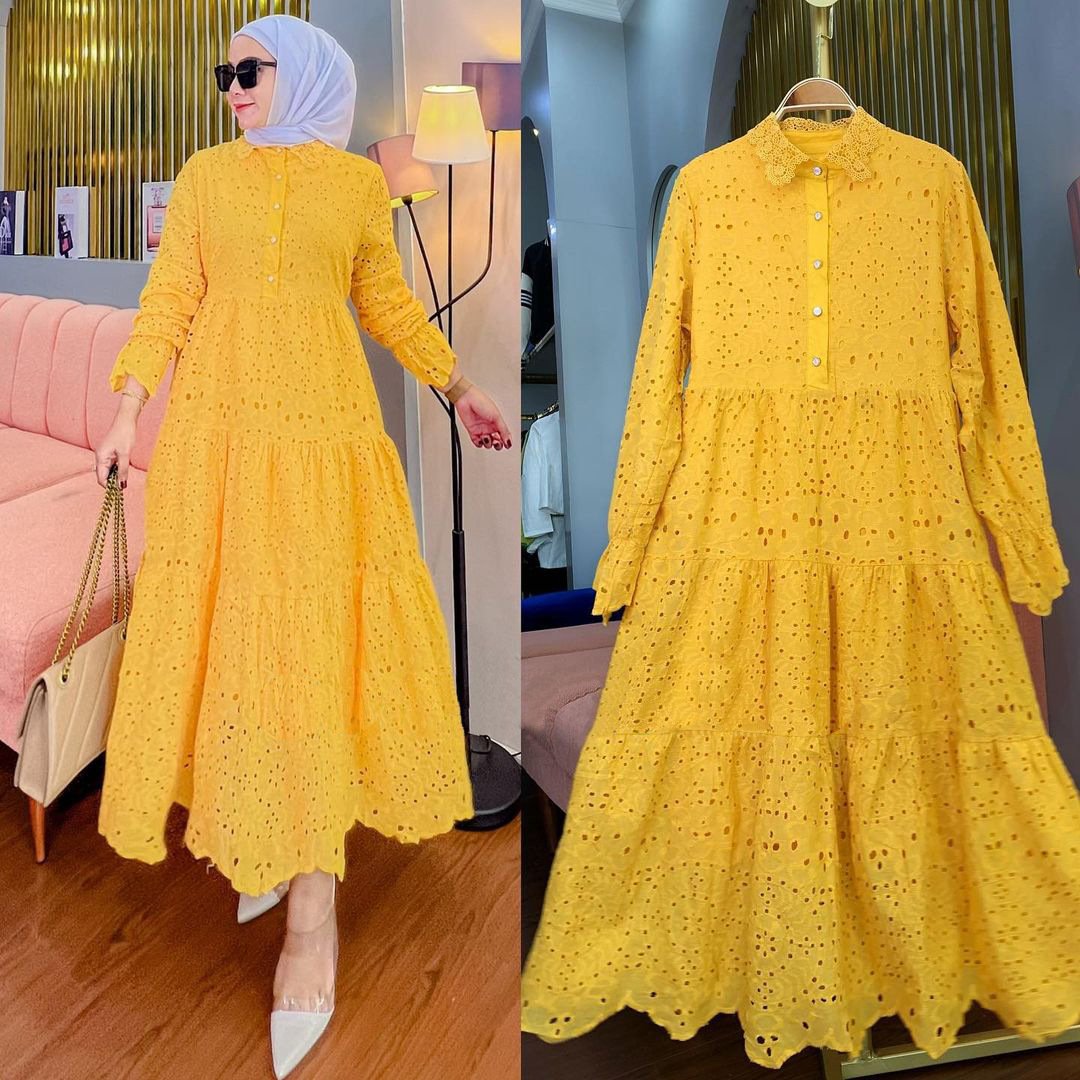 Embroidered Hollow Lace Dress Image 4