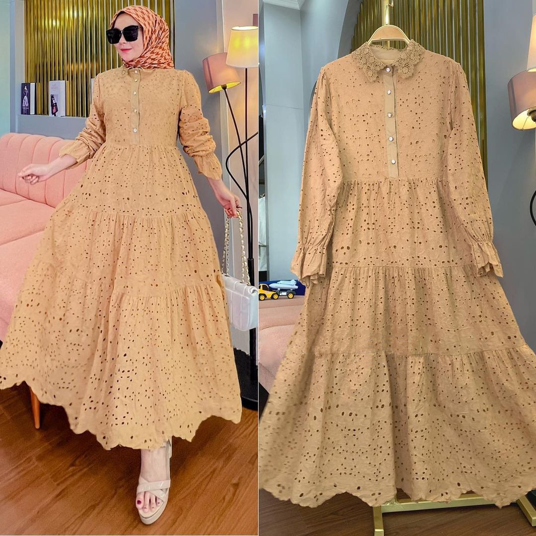 Embroidered Hollow Lace Dress Image 6