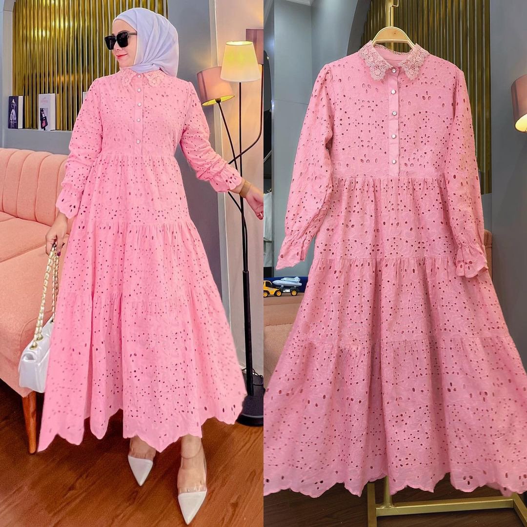 Embroidered Hollow Lace Dress Image 2