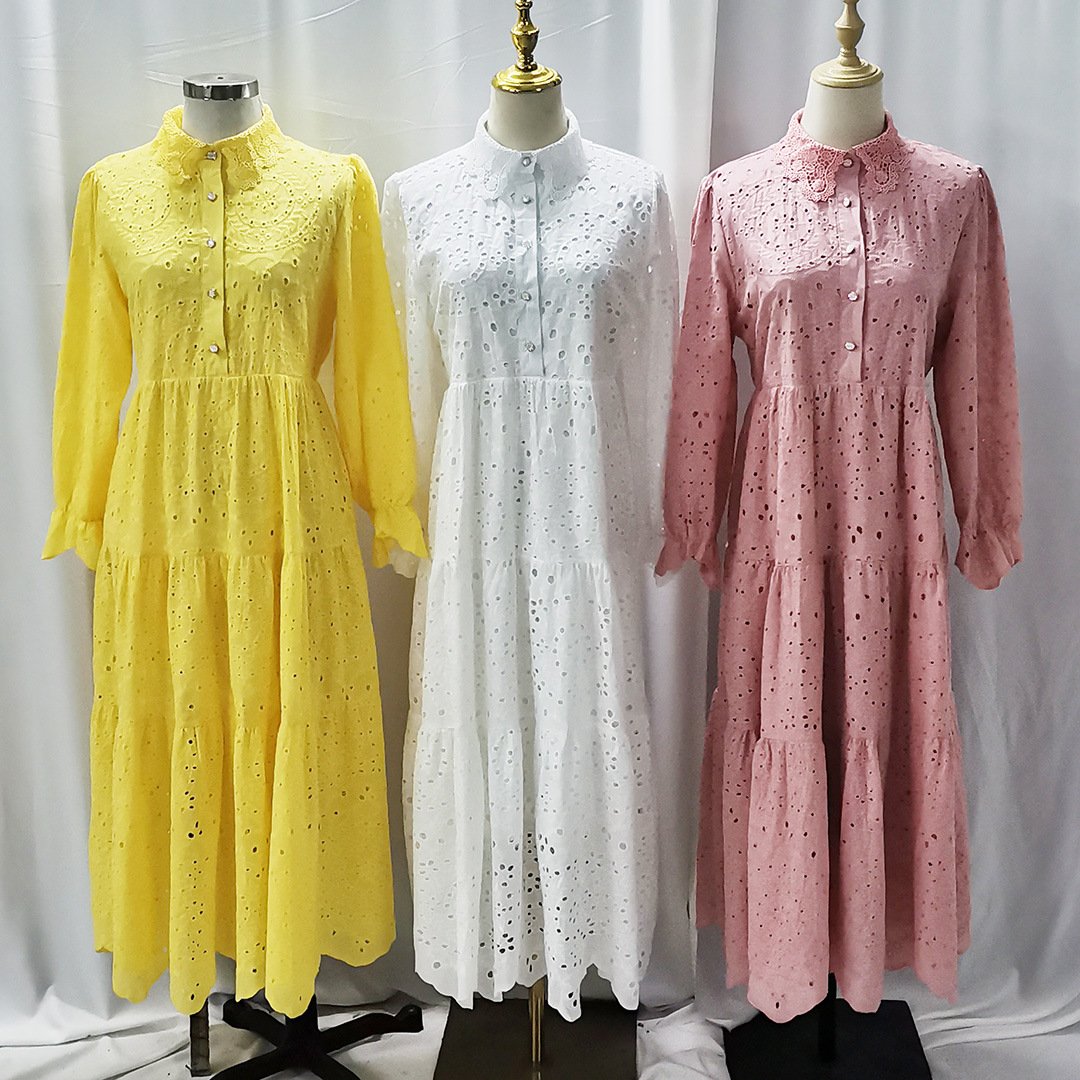 Embroidered Hollow Lace Dress Image 5