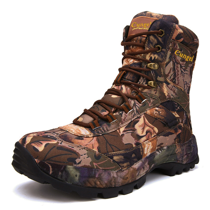 Off-road Hiking Boots - Brown Camouflage - Tactical Outdoor Footwear Detail