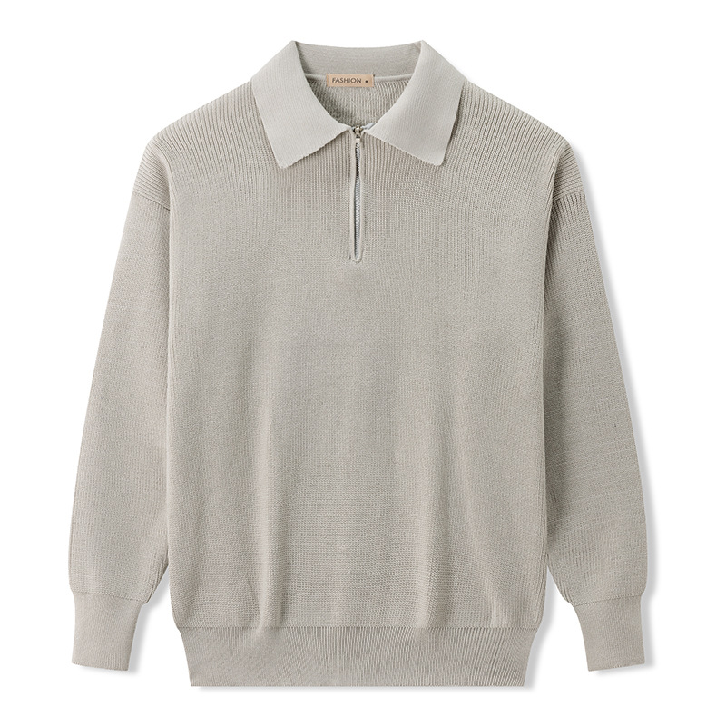 Men's Long Sleeve Polo Collar Sweater Image 5
