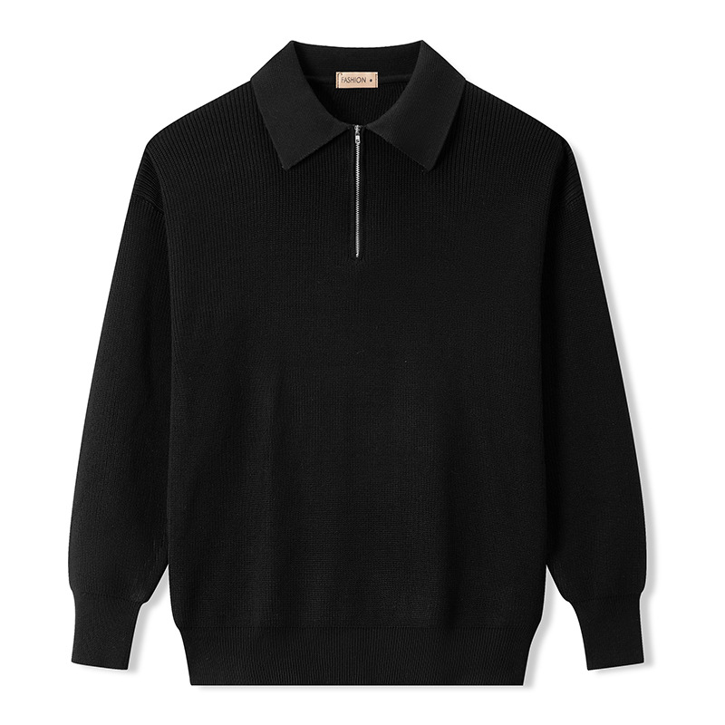 Men's Long Sleeve Polo Collar Sweater Image 2