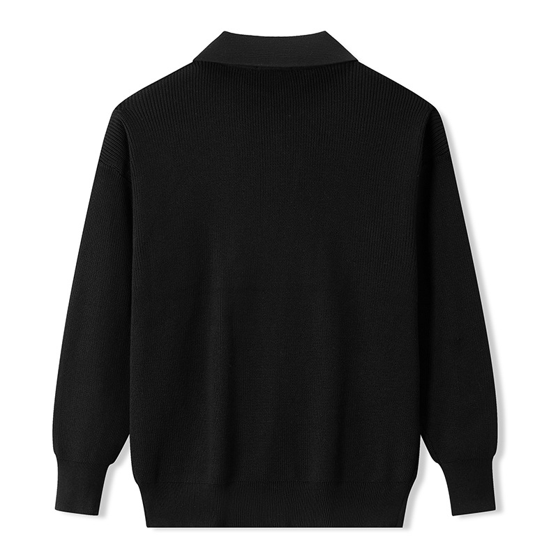 Men's Long Sleeve Polo Collar Sweater Image 6