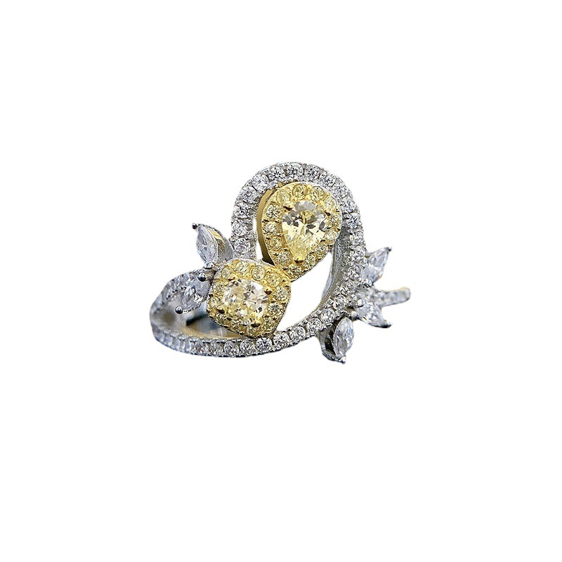 925 Silver Yellow Diamond Ring 3