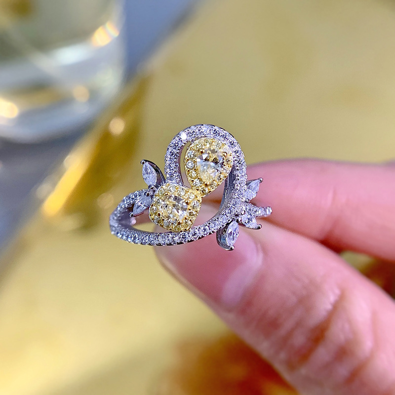 925 Silver Yellow Diamond Ring 4