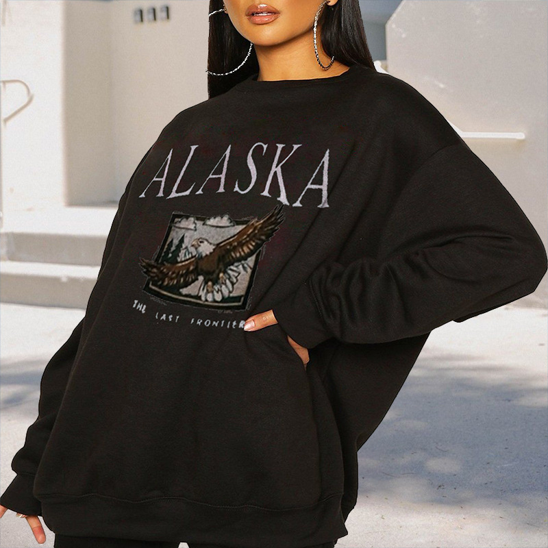 Printed Pullover Casual Loose Sweatshirt Image 2