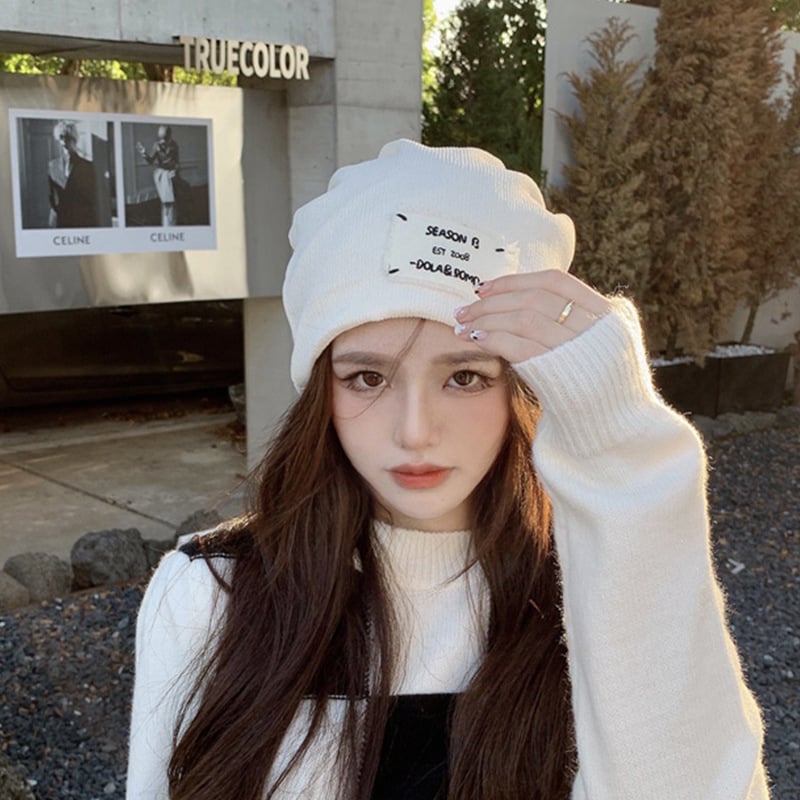 Knitted Wool Baotou Hat Image 2