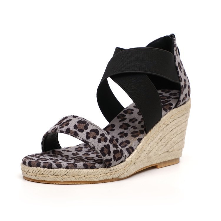 Leopard Black Cross Lace Shoes