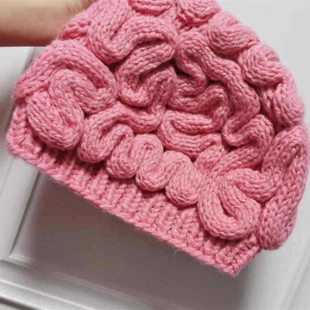 Women's Pink Knitted Wool Hat Image 3