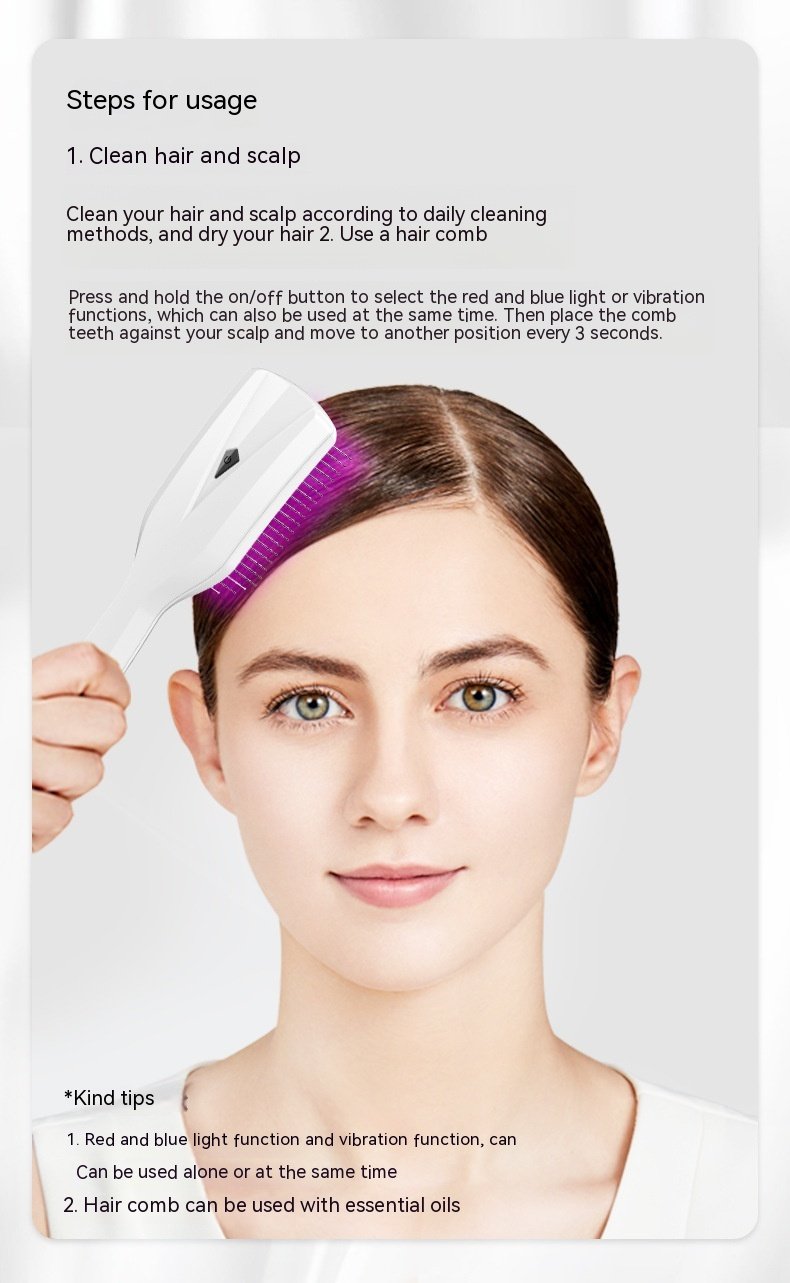 Red Light Vibration Massage Comb Image 11