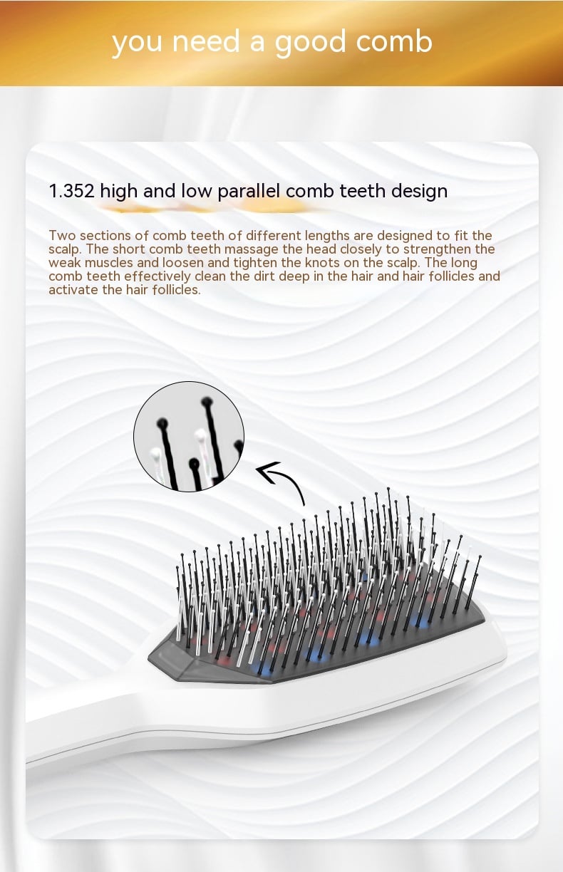 Red Light Vibration Massage Comb Image 4