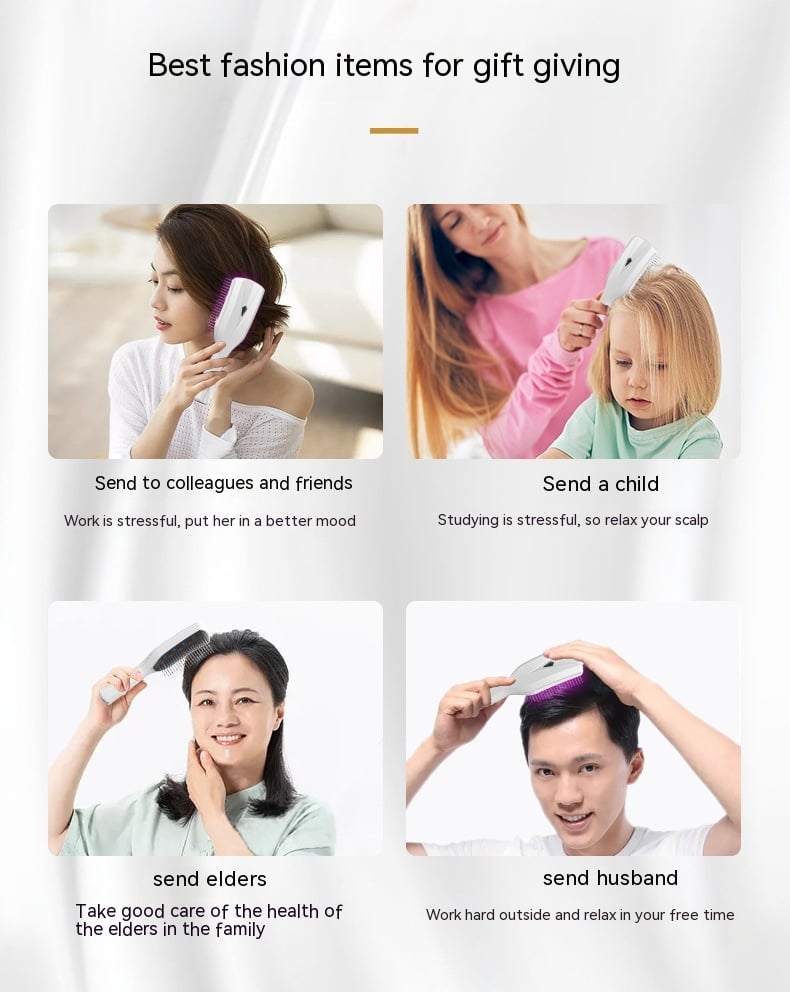 Red Light Vibration Massage Comb Image 12