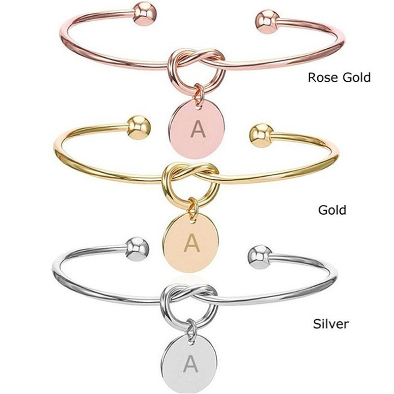 Alloy Love's Dead Knot Letter Bangle Bracelet