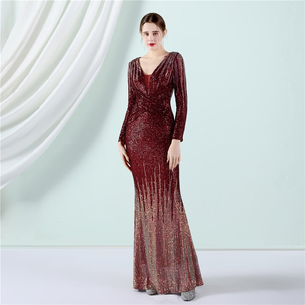 Fashion Long Sequins Dress