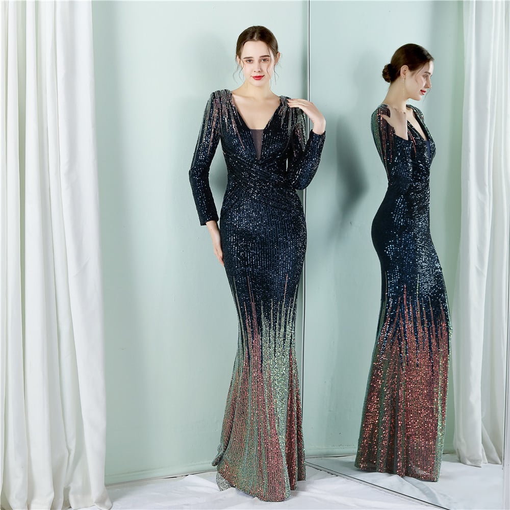 Fashion Long Sequins Dress