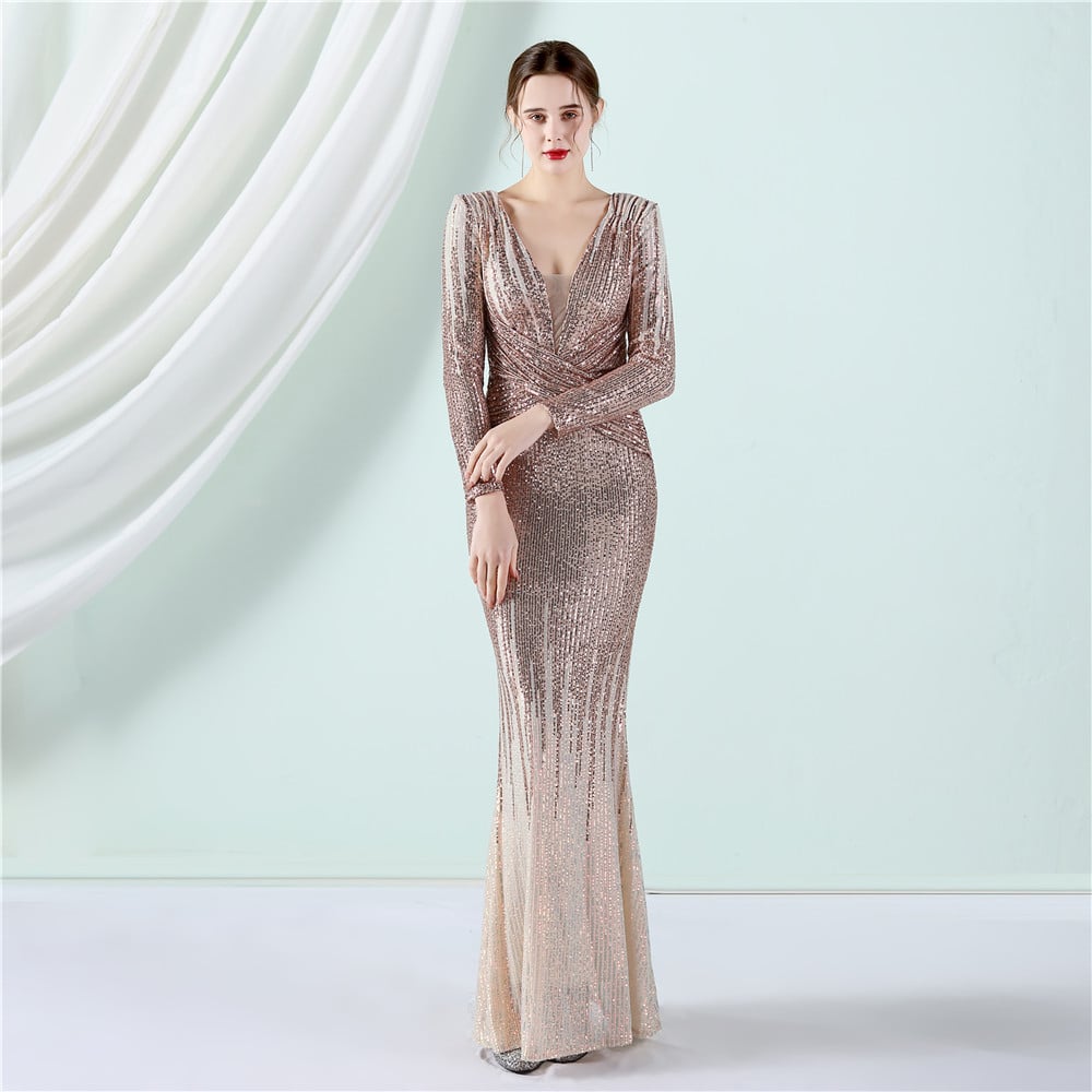 Fashion Long Sequins Dress