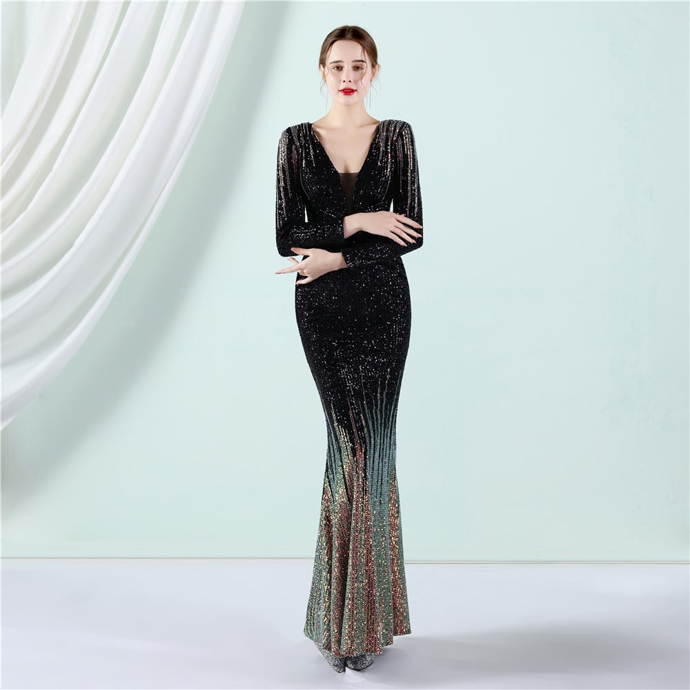 Fashion Long Sequins Dress