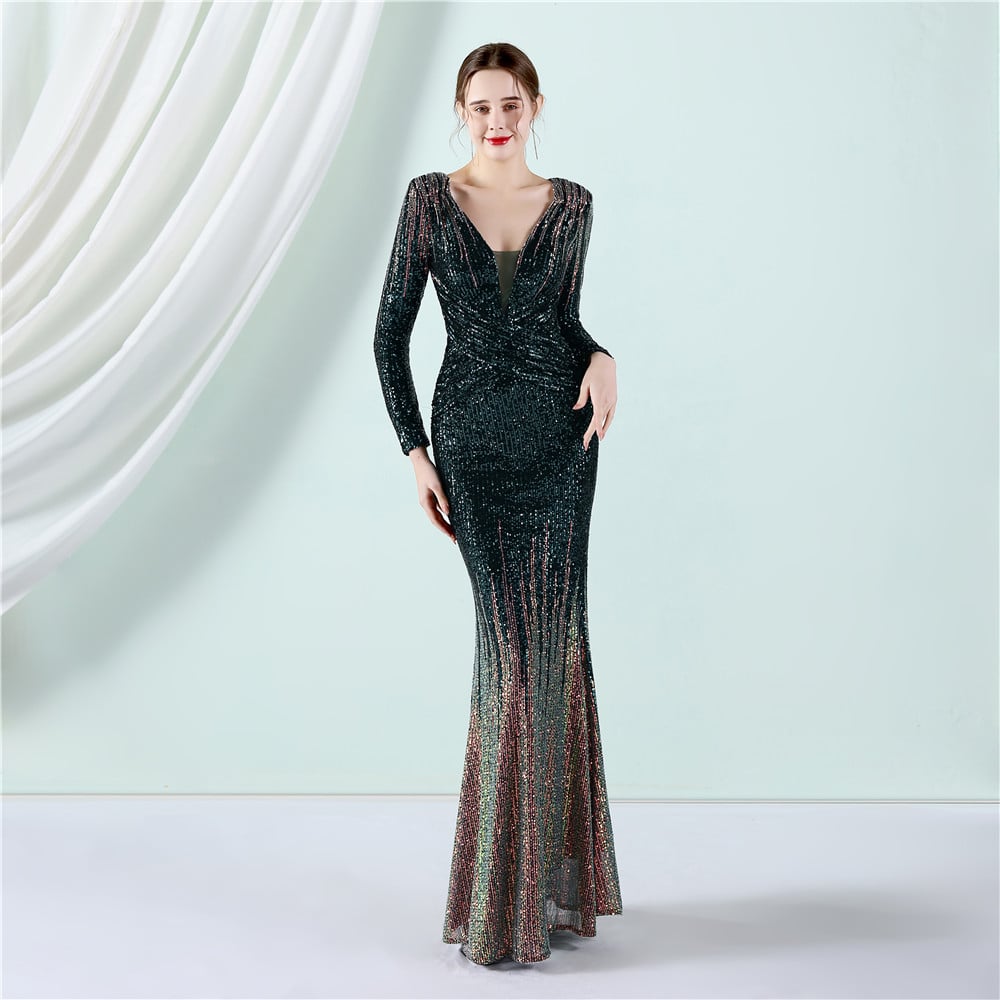 Fashion Long Sequins Dress