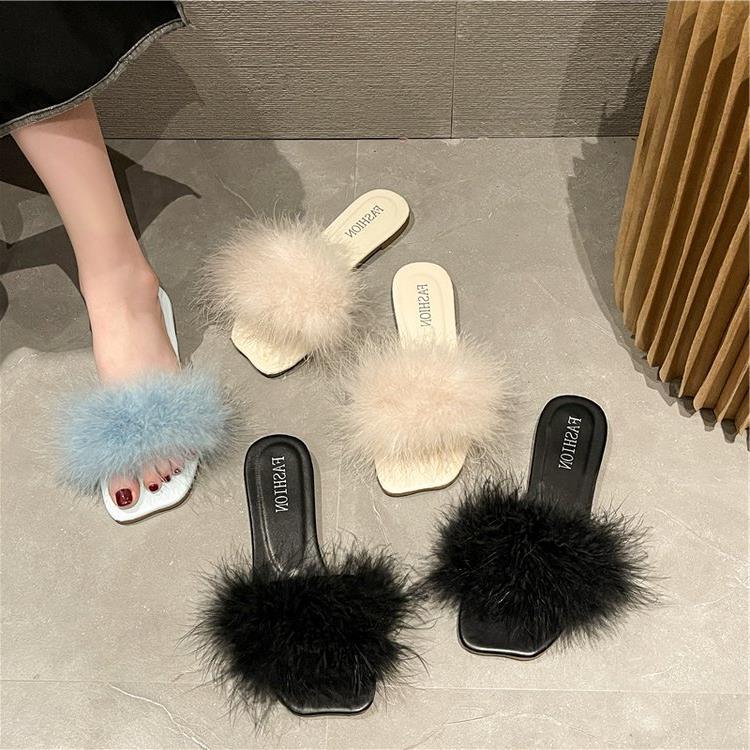 Women's Summer Flat Fashion Fur Slipper 3
