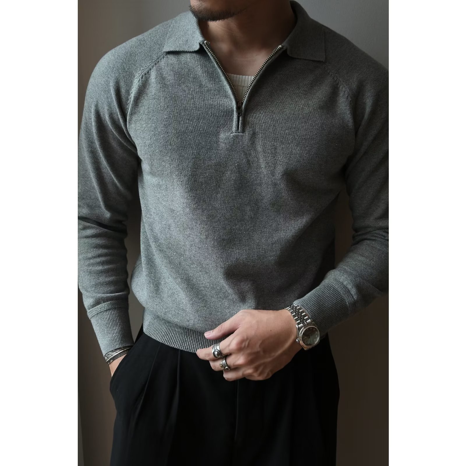 Men's Half Zipper Polo Shirt